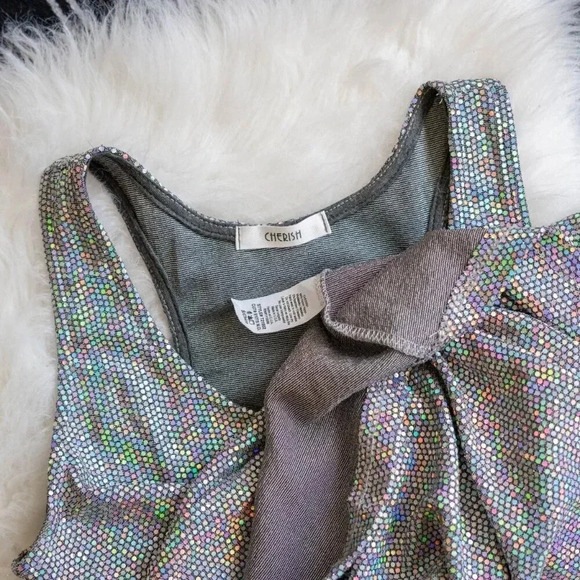 NWT Cherish Top Size Small Holographic Sequin Racerback Tank Cami - Picture 5 of 7